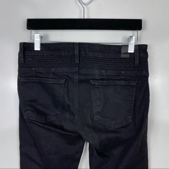 VINCE Black Mid Rise 5 Pocket Zip Ankle Moto Skinny Jeans Women's Size 26 - Picture 9 of 12